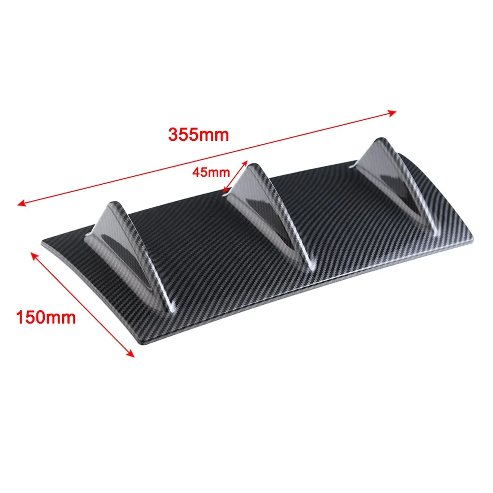 35.5*14.5cm Universal Rear Bumper Diffuser Lower Spoiler Lip Shark 3 Fin Chassis Deflector For VW Golf Mk6 Audi A4 A6 Q5 Tuning