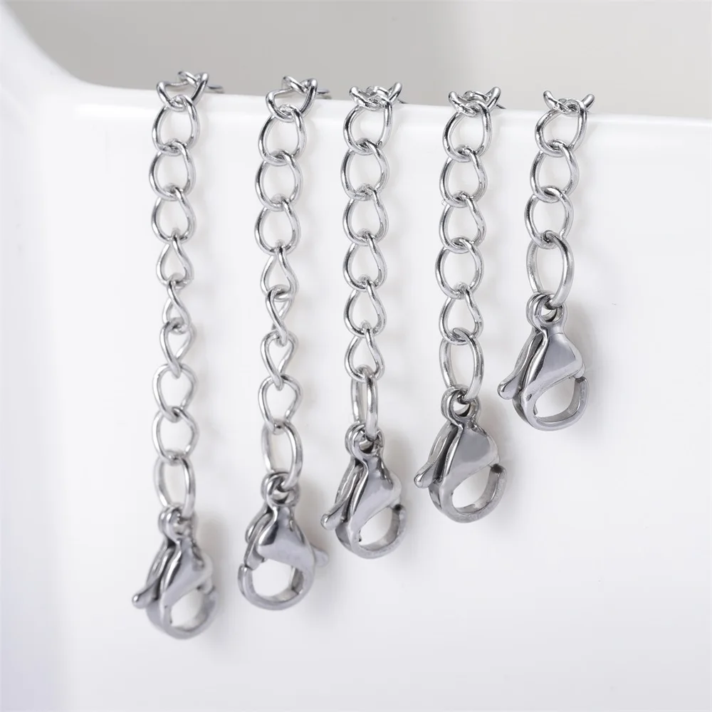 8 Estensori Per Collane In Acciaio - Placcati Oro E Argento Con Moschettone - Foto 2