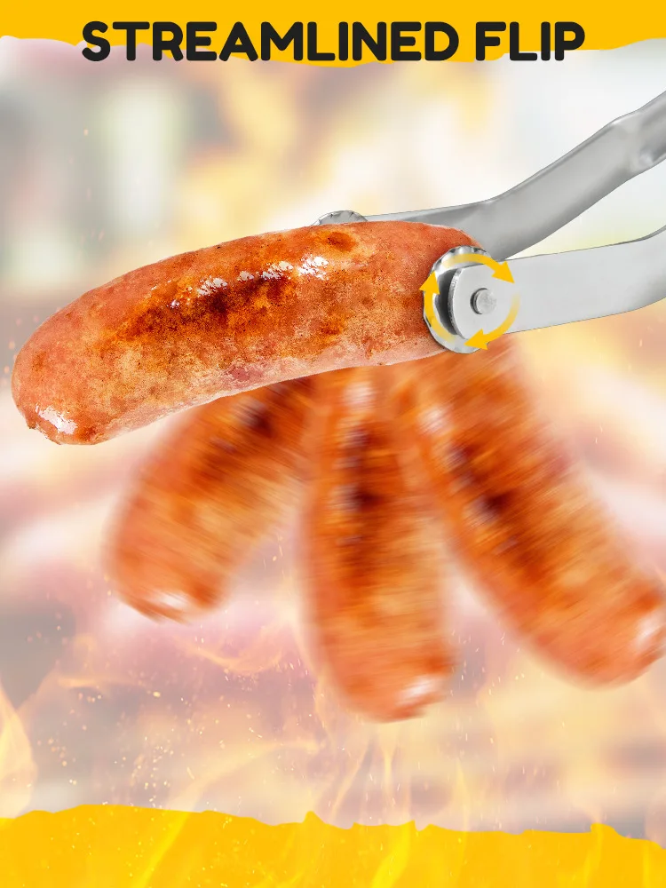 BBQ 핫도그 뒤집기 플라이어 스몰 사이즈, 소시지 터닝 집게, 크로스보더, 휴대하기 쉽고 사용하기 편리함, 신제품