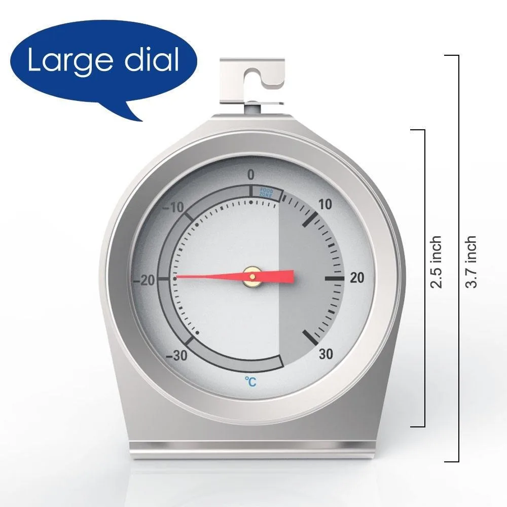 Stainless Steel Mini Refrigerator Thermometer Temperature Sensor DIAL High Accuracy Refrigerator Freezer Home Use Restaurant Use 6