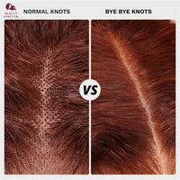 Beautyforever Bye Bye Knots 3.0 perruques de cheveux humains sans colle prêtes à porter Jerry bouclés couleur brun rougeâtre avant de lacet perruque de cheveux humains 3