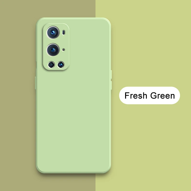 Original Square Liquid Silicone Cute Case with Camera Protection - Soft Back Cover