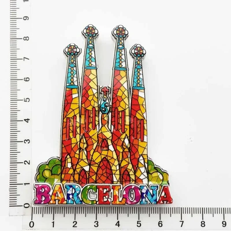 Magnete Frigorifero 3D Barcellona Spagna - Souvenir Viaggio Fatto A Mano In Resina