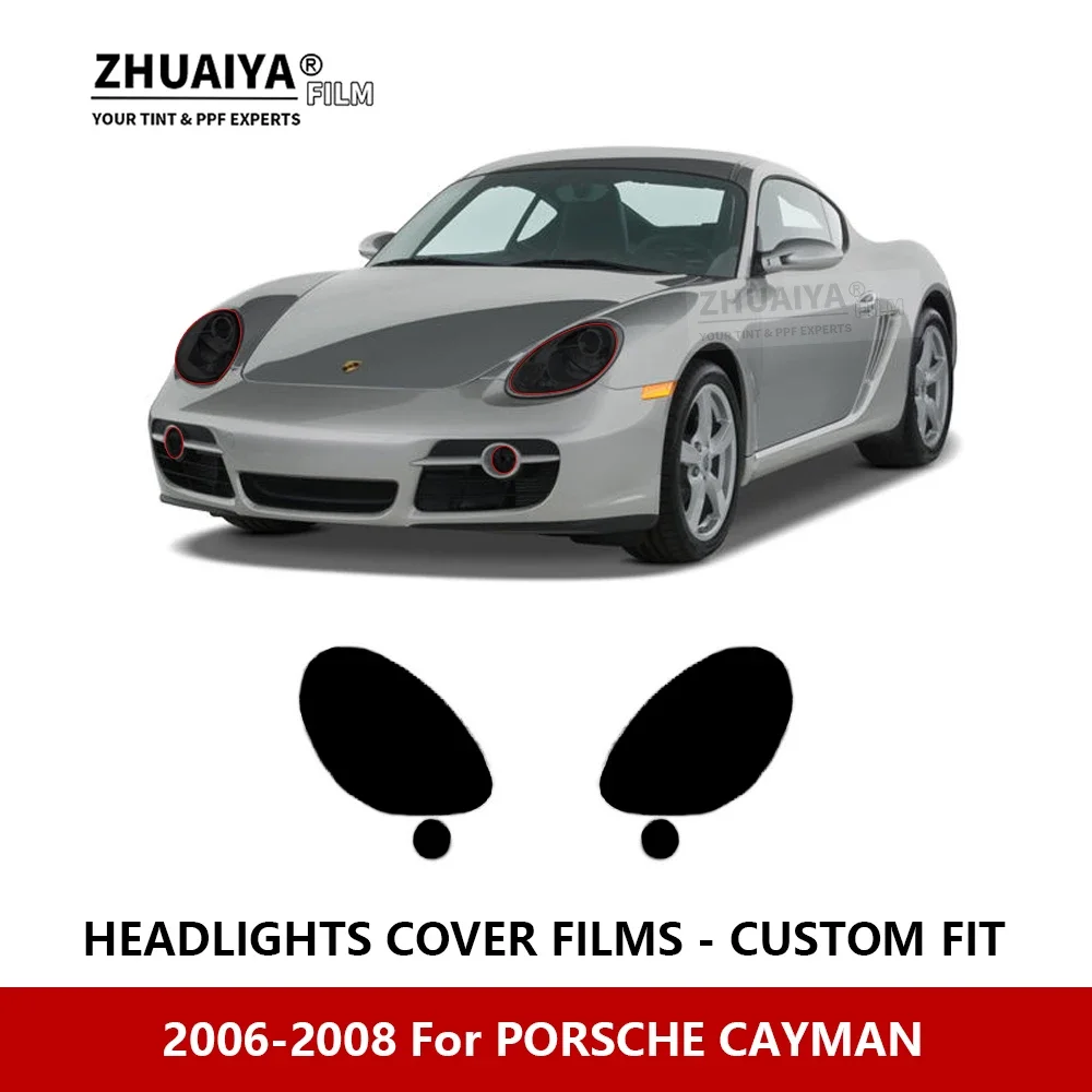 

For PORSCHE CAYMAN 2006-2008 Car Exterior Headlight Anti-scratch PPF precut Protective film Repair film Car stickers Accessories