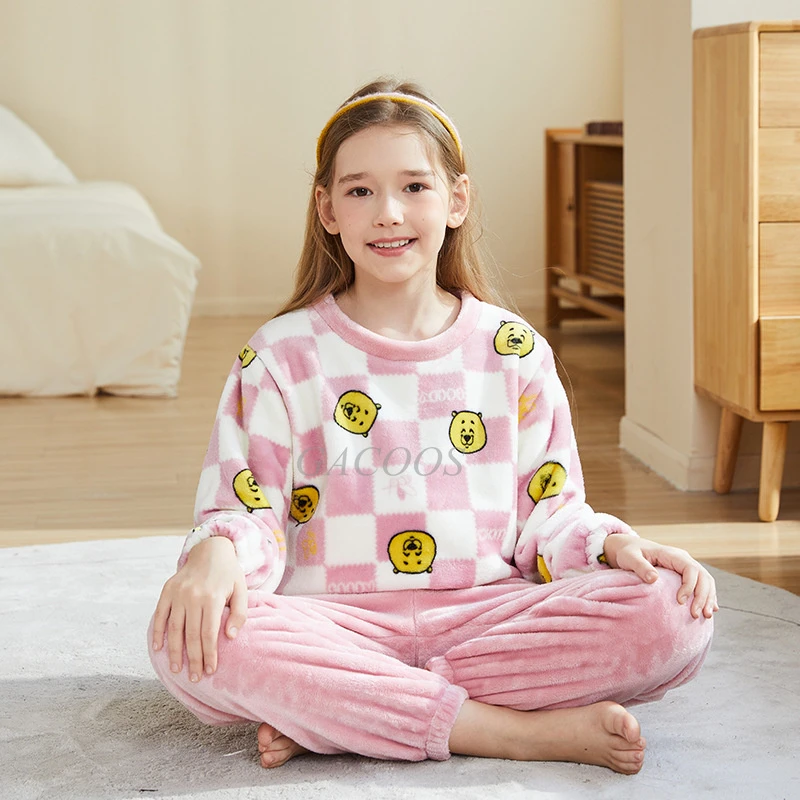 Kinderen Pyjama Warm Flanel Nachtkleding Meisje Loungewear Coral Fleece  Tieners Pijamas Homewear Winter Pyjama Set Voor Kids 4 18Years| | -  AliExpress