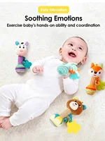 Hochets pour bébé, Animal en peluche doux, poignée à main, jouets pour bébé, Shaker froissé, grinçant, jouets apaisants sensoriels, cadeaux pour tout-petits 6