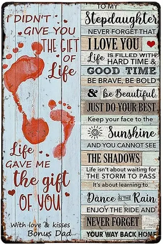

To My Dad Daughter Vintage Metal Tin Signs Gift for Dad from Daughter Funny Wall Decor for Bar Pub Garage Retro Wall Art