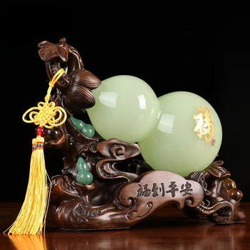 Jade Fortune Gourd Craft High-grade Living Room Wine Cabinet Entrance Decorations 1