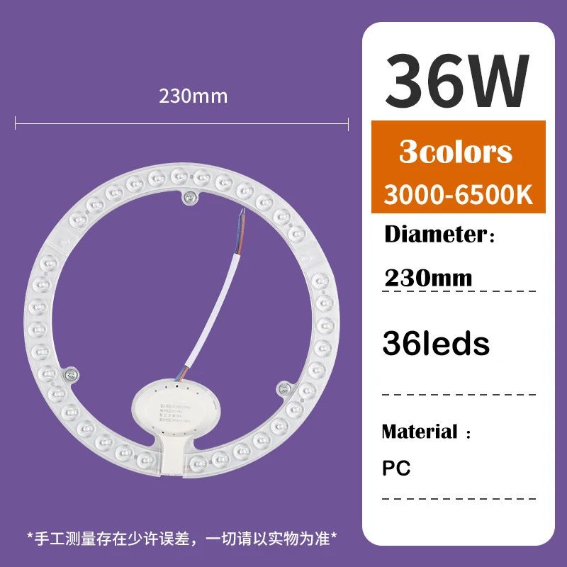 High-Quality LED Circular Ceiling Light Panel, White 12W-48W