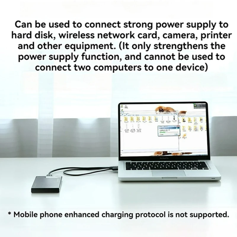 High-Speed USB 3.0 Dual Power Data Extension Y Cable
