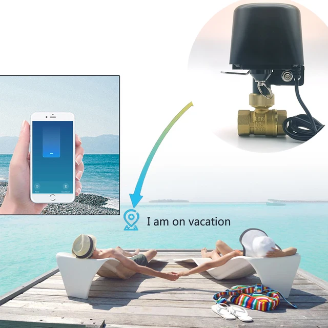 วาล์วน้ำอัจฉริยะ Tuya Zigbee WIFI ขนาด DN15 DN20 DN25 ควบคุมอัตโนมัติสำหรับบ้าน ตั้งเวลาเปิด-ปิดก๊อกน้ำ รองรับ Alexa Google Assistant และ SmartLife 4