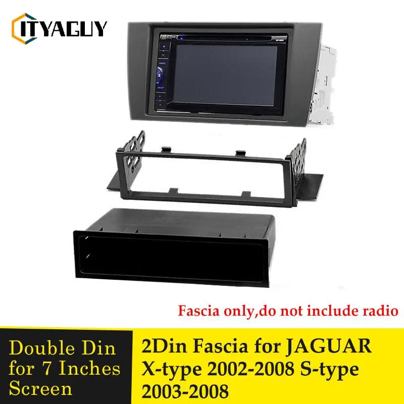 

Stereo Car Radio Fascia Panel 2 Din Frame Kit for JAGUAR X-type 2002-2008 S-type 2003-2008 with Pocket 173*98mm Car Accessories