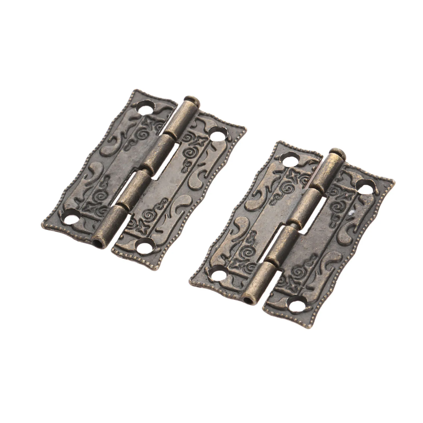 DRELD 2Pcs Cabinet Hinges + 1pc Antique Bronze Jewelry Wooden Box Toggle Hasp Latch Clasp Vintage Hardware Furniture Accessories cabinet door hinges furniture hardware toggle latches jewelry box hasps decorative latches