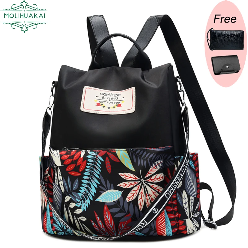 

Casual Oxford Cloth 3 In 1 Backpack Female Shoulder School Book Bags Women Daily Travel Anti-Theft Bagpack Rucksack Mochilas Sac