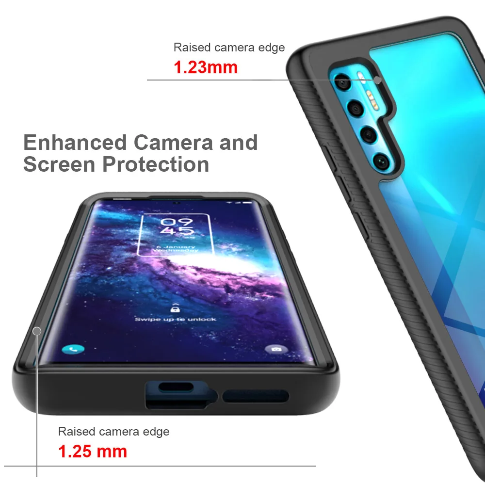 Shockproof Crystal Clear Back Panel Bumper Case - Enhanced Protection Cover