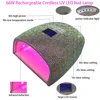Nail Lamp with Rhinestones 66W UV LED Lamps for Nails Rechargeable UV Light For Nail Wireless Gel Polish Curling Manicure Tools 2