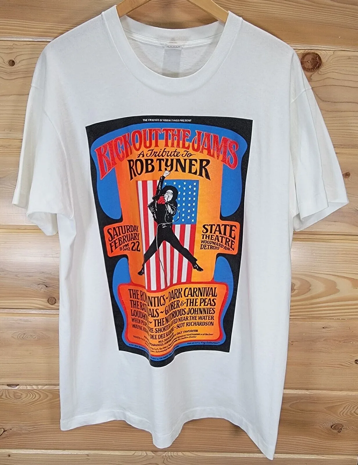 VTG футболка с надписью «The Jams Tribute To robtyner MC5», размер XL, редкие длинные или Короткие рукава VTG футболка с надписью «The Jams Tribute To robtyner MC5», размер XL, редкие длинные или Короткие рукава