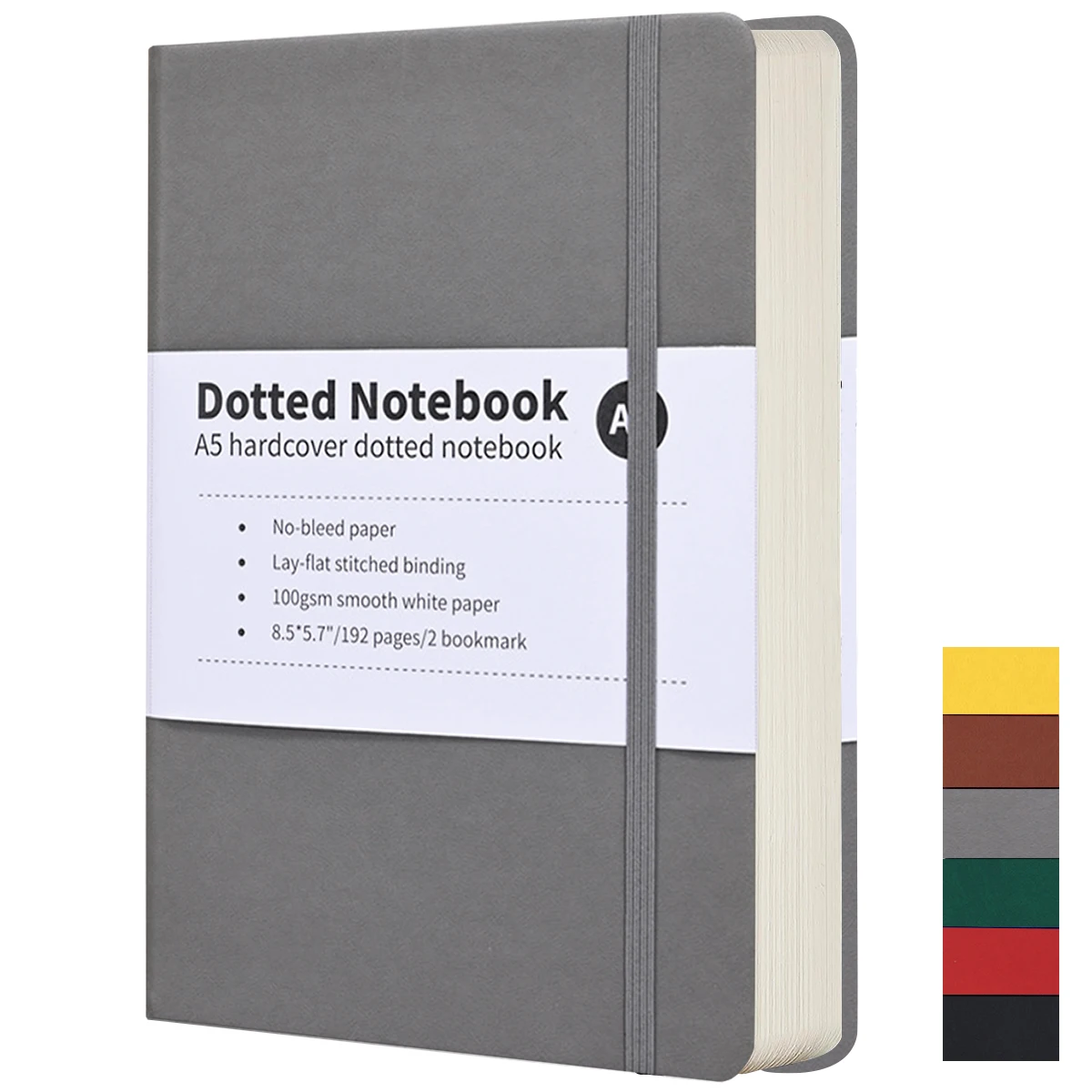 A5-Notizbuch, 192 Seiten, klassisches Tagebuch, gepunktetes Papier, fester Einband, Business, kreatives Gummiband, Notizblock, Tagebuch, Studenten-Briefpapier – Detail 8