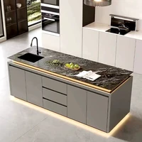 Îles De cuisine minimalistes italiennes, beauté classique, îles De cuisine esthétiques à la mode, meubles De luxe Premium 5