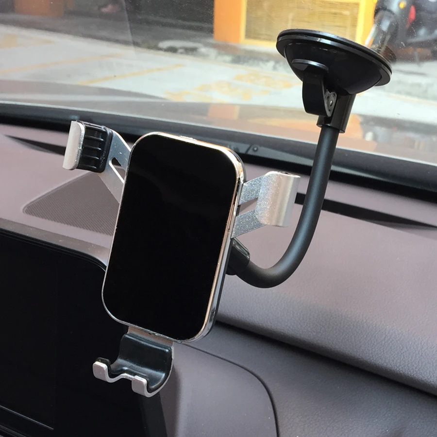 Universal Car Phone Holder Suction Base Gravity Phone Mount Automatic Locking Stand in Car Retractable Phone Holder For iPhone mobile phone stand for desk