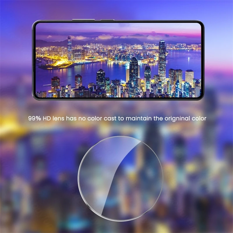 2-Pack Clear Crystal 3D Tempered Glass Camera Lens Protector Film