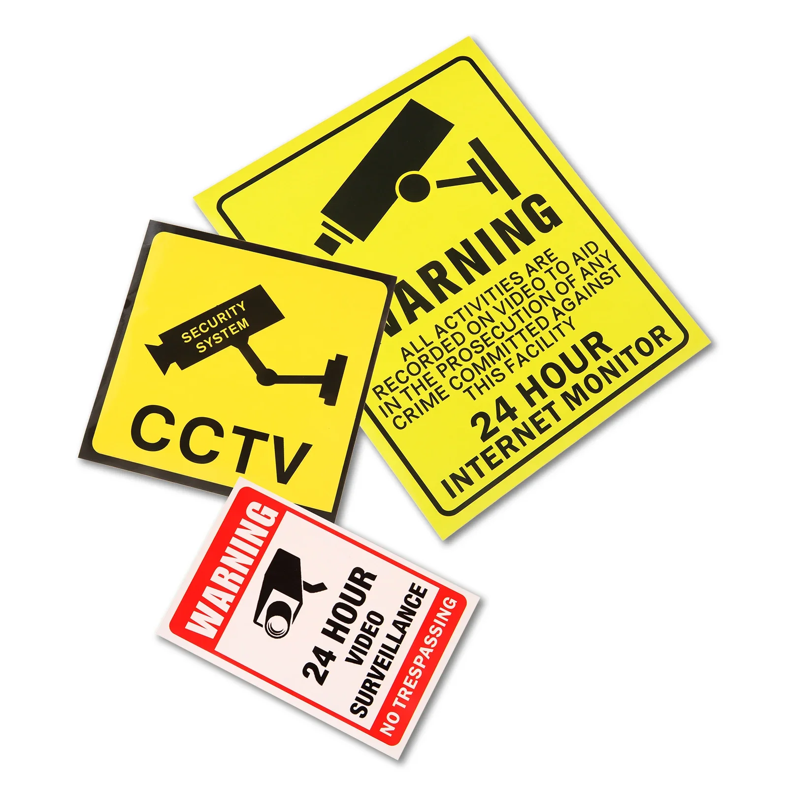 10pcs/set Stickers 24 Hour Video Surveillance Security Warning Recorder Monitor Self-adhesive Safe Sign Home Office Public Area