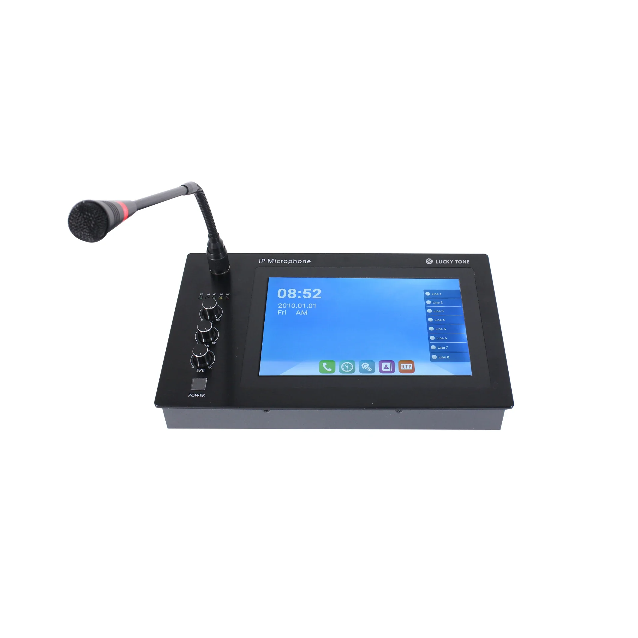 

ON-VIF SIP 8 Inch Touch Screen Microphones IP Paging Microphone for Classroom/Conference Room