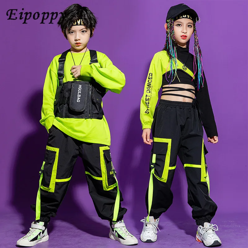 

Children's Street Dance Clothes Boys' Hip Hop Overalls Autumn Girls' Jazz Dance Performance Clothes New Year's Day Children's