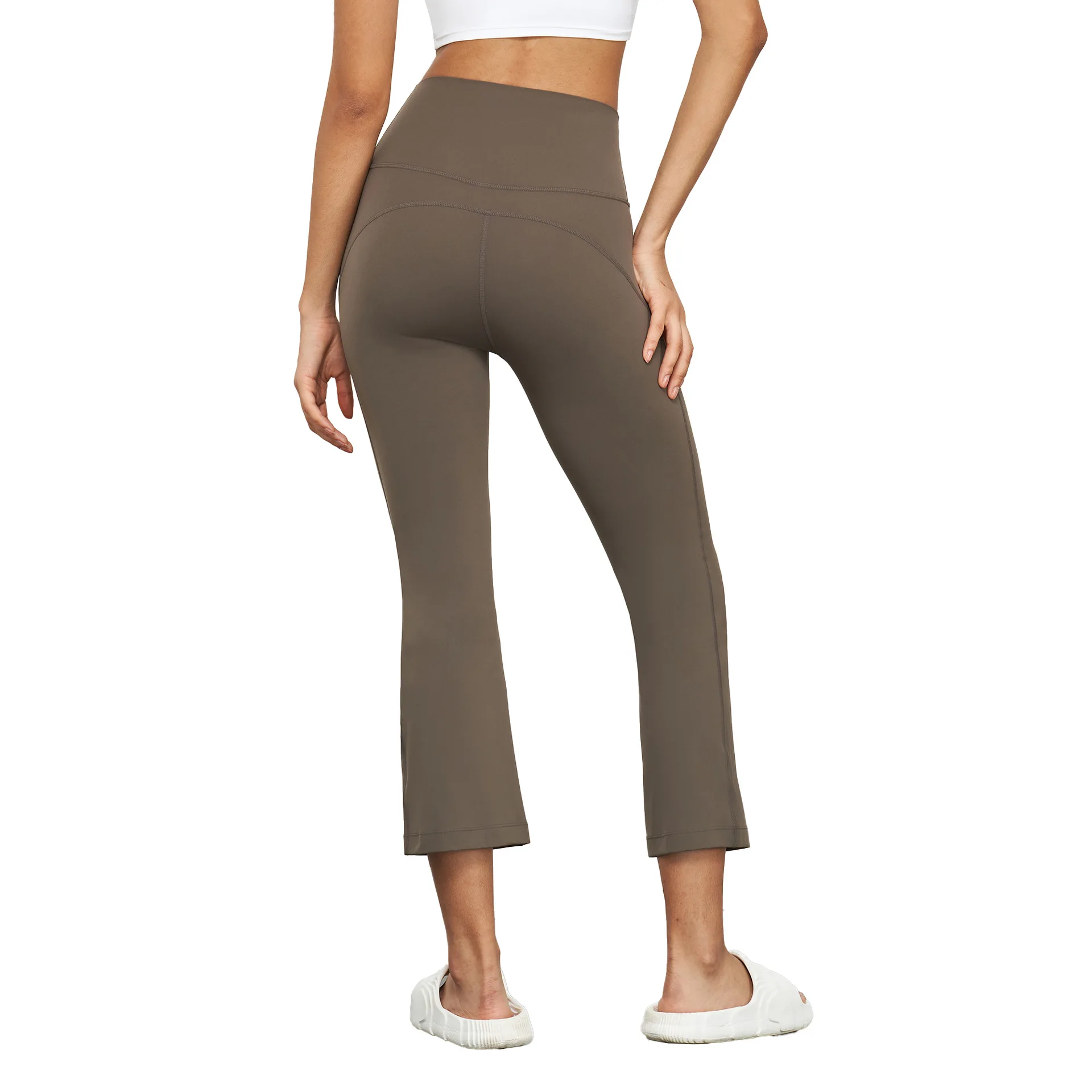 

Women Yoga Gym Fitness High Waist Bell-bottomed Pants Outdoor Workout Elastic Breathable Slim Ankle Length Pants