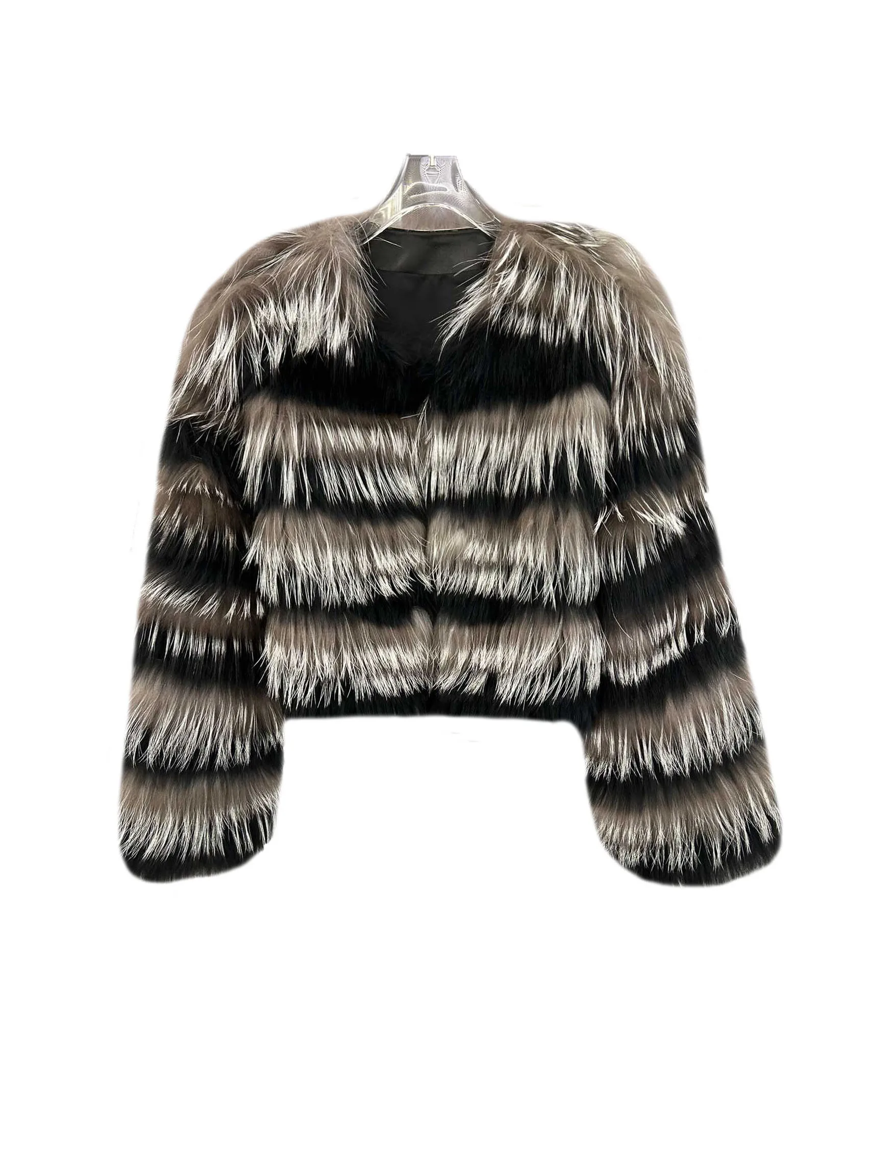 

Fur coat round neck short loose version of the crash cardigan design warm and comfortable 2023 winter new 1213