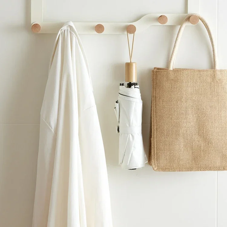 Over The Door Hook Hangers Entryway Bedroom Organizer Rack for Scarf Hat Belt Coat Bag Housekeeping Organizers with Wooden Hooks storage hook door hook