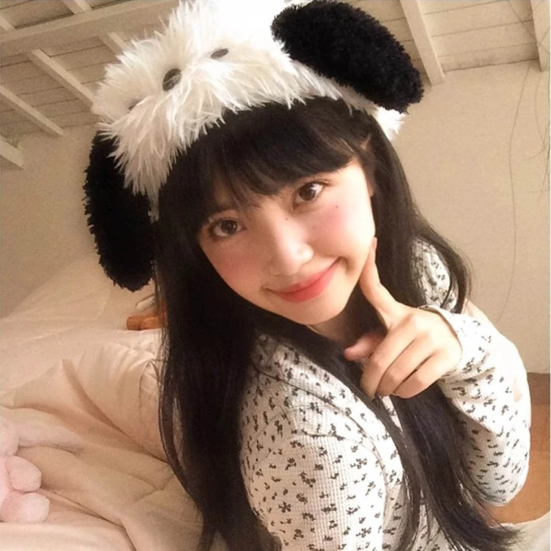 

Плюшевые повязки на голову с ушками собаки пушистые уши животных головной убор Kawaii ободок для волос для Хэллоуина аксессуары для волос