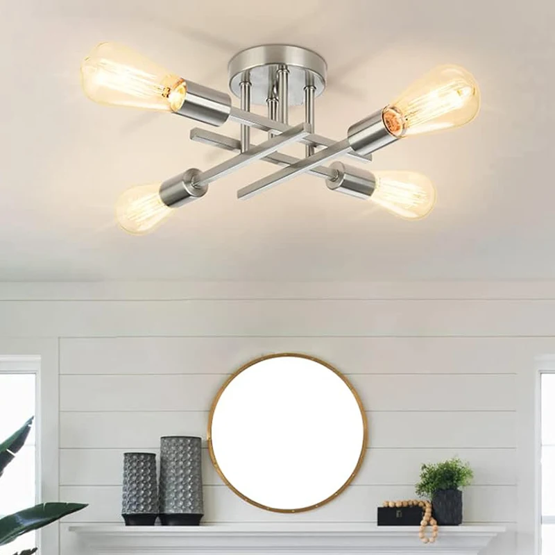 ثريا سقف غرفة النوم الحديثة، ضوء سقف شبه مدمج إسكن...