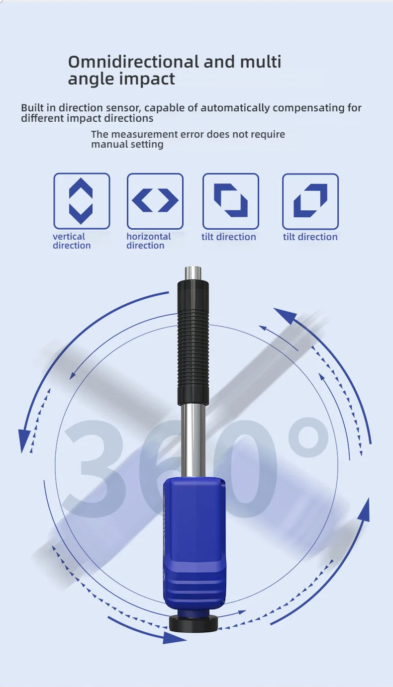 LS253D Portable Leeb Hardness Tester with 4 Probes 7 Scales Compatible High Prec