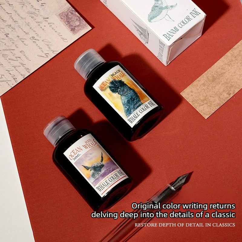 반미 웨일 시리즈 만년필 잉크 50ml 나노급 비탄소 부드러운 필기감 JINHAO 학교 사무용품 문구류