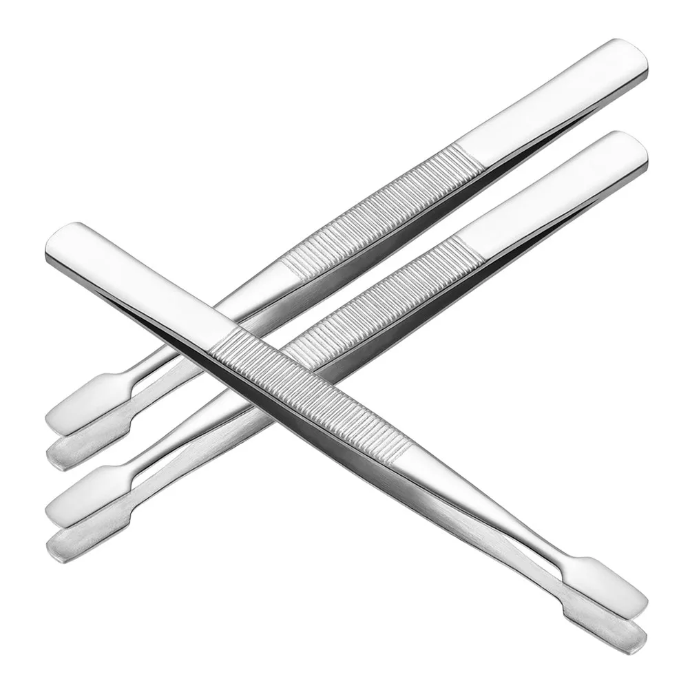 3Pcs 정밀 스테인레스 스틸 스탬프 핀셋 공예용 플랫 팁 핀셋 스크랩북 컬렉션용 스탬프 집게