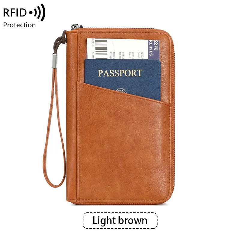 Multi-Function RFID Blocking Passport Wallet Zip-Up Protective Case For Travel Documents And Finances New Arrival Cross-Border