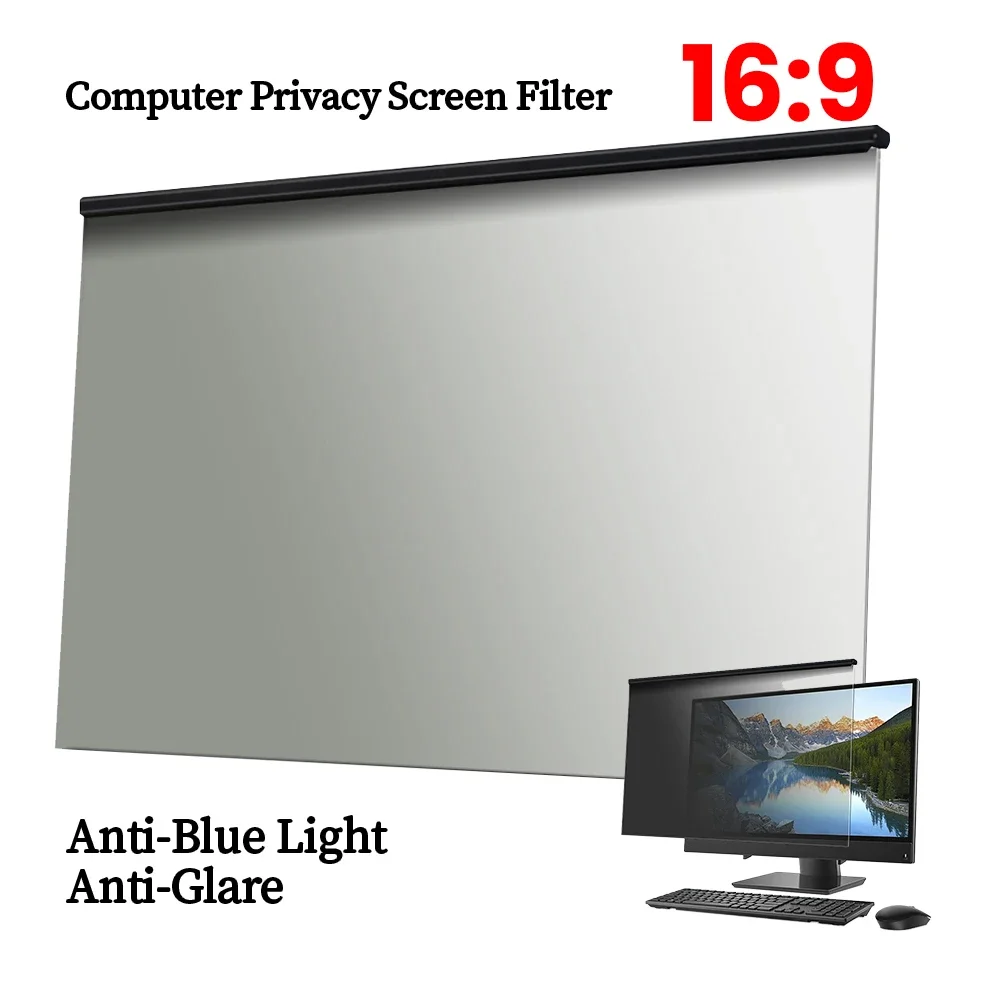 24 Inch Computer Privacy Screen Filter Anti-Blue Light Anti-Glare 16:9 Aspect Ratio Screen Protector Anti-Scratch