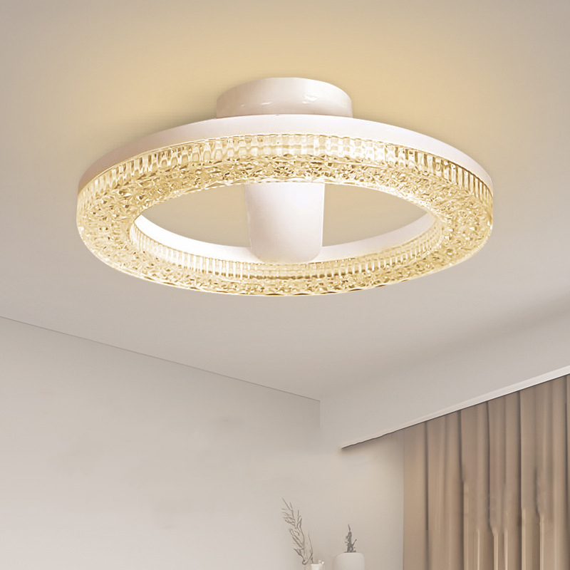 E27 LED Ceiling Light Round Crystal Lamp Ceiling Light Chandelier Neutral White 24W 18W Bedroom Hallway Toilet Lighting