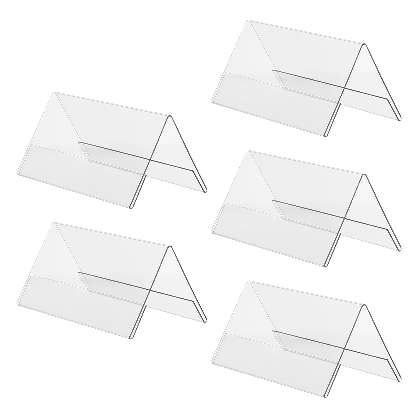 

5 Pcs Tents Display Board Transparent Guest Name Showing Shelf Shape Holders Wallet Double Side Sign Acrylic Displaying Cards