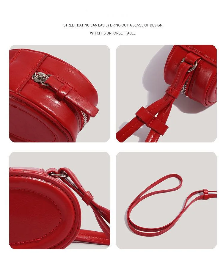 Geantă crossbody rotundă de lux CHARHP&KEJNT, tip cutie pentru bijuterii, nișă pentru ruj, geantă pentru chei versatilă_voghion.com