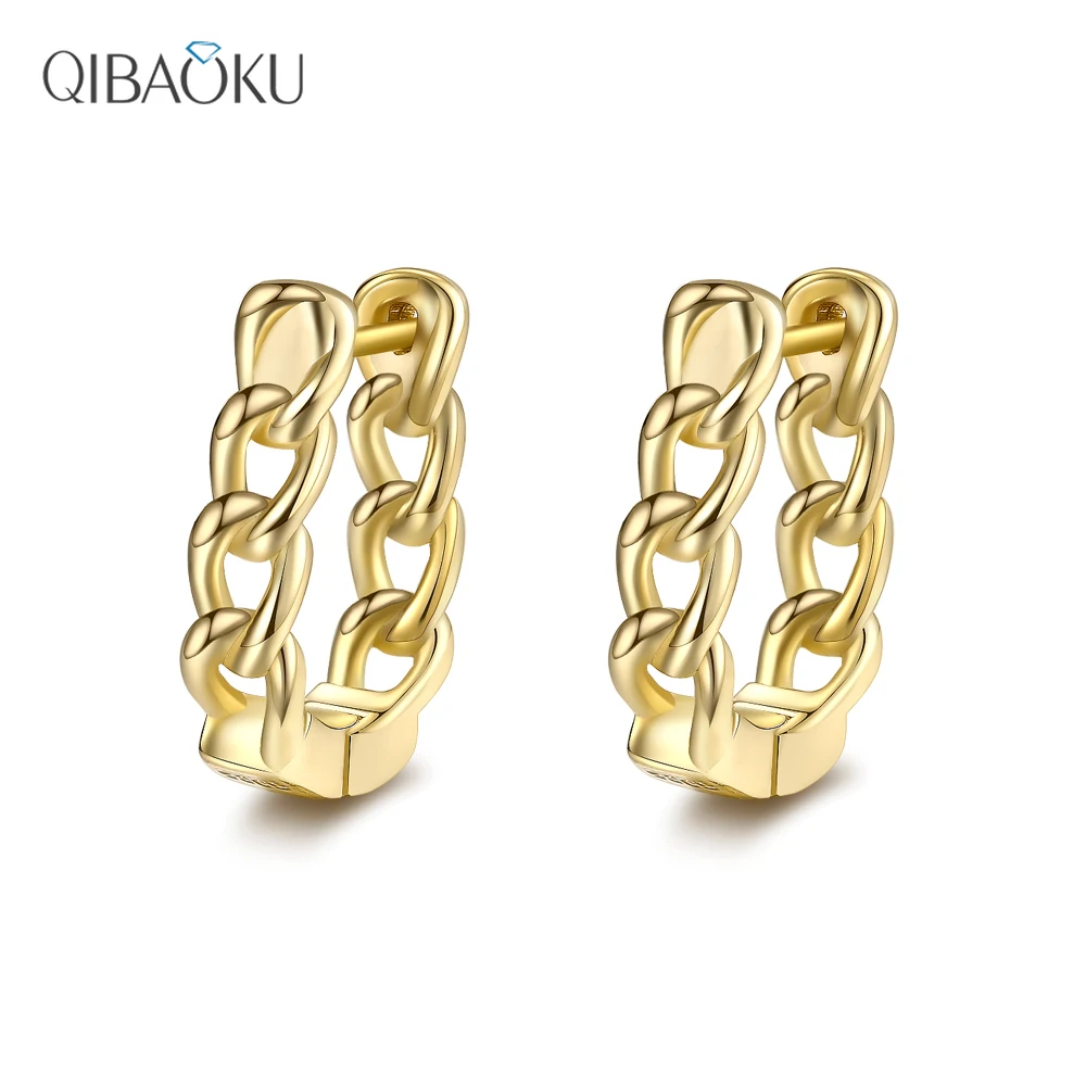 

Classic Earring Silver 925 Gold Chain Hoop earrings for women Fashion Jewelry