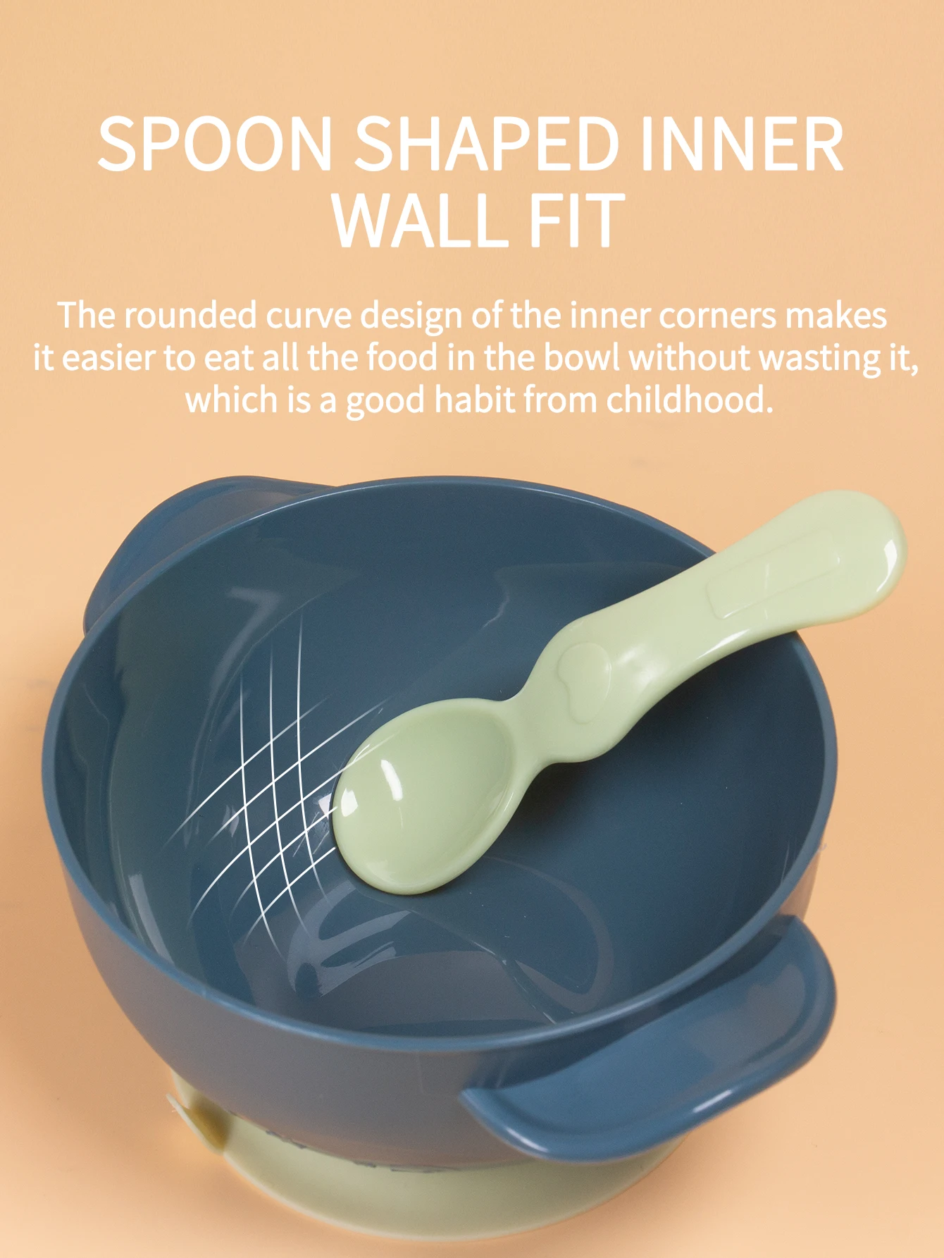 1 Pcs Baby Feeding Bowl Set Spoon With Lid Pp Material Anti Fall Suction Cup Design Food Storage Children's Tableware Bpa Free 4