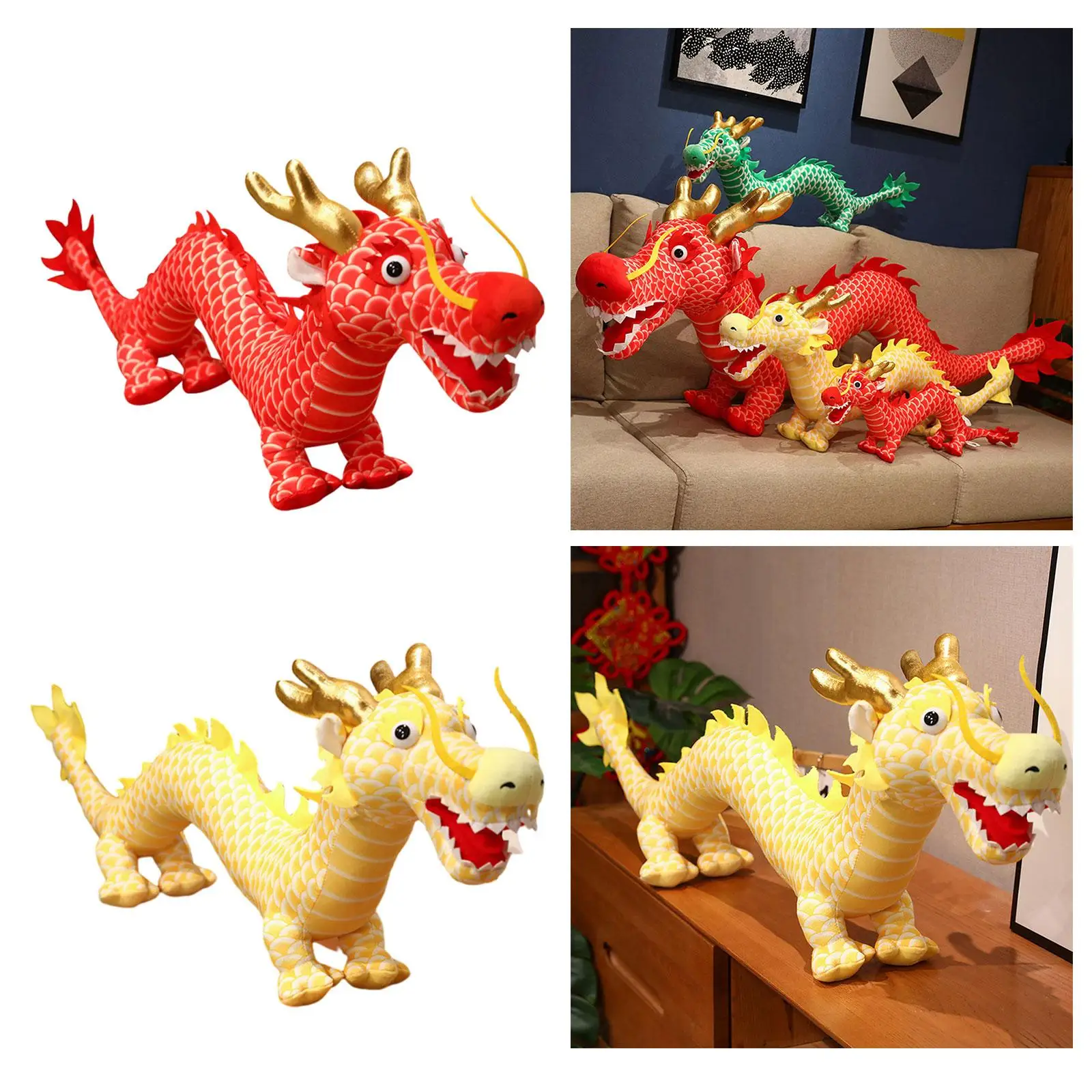 Chinese New Year Dragon Dolls Cartoon Soft Cute Photo Props Huggable Chinese Chinese New Year Dragon Dolls Cartoon Soft Cute Photo Props Huggable Chinese