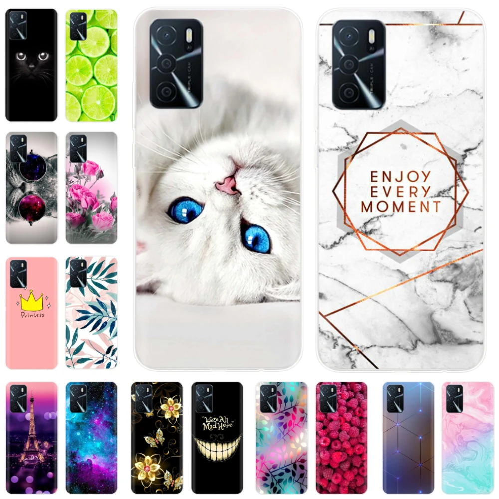 Per Oppo A54 A54S Custodia Per Oppo A54S Oppoa54 A 54 4G 5G Cover Posteriore Del Telefono Fundas 360 Stampa Protettiva Completa Coque Trasparente