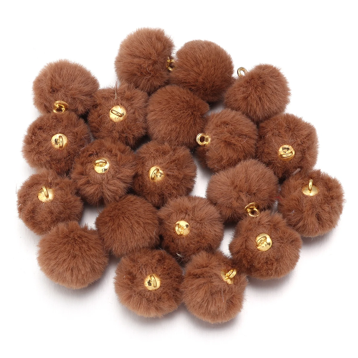 20 stücke Plüsch Fell Bedeckt Ball Perlen Charms Nachahmung Kaninchen Fell Pompon Anhänger Für Schmuck Machen DIY Halskette Armbänder Ohrringe – Detail 14