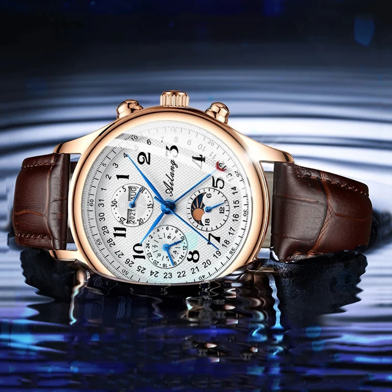 AILANG Men Automatic Mechanical Watches Moon Phase Date Waterproof Wristwatch Men Luxury Sports Watch Gifts Montre Homme mechanical watch