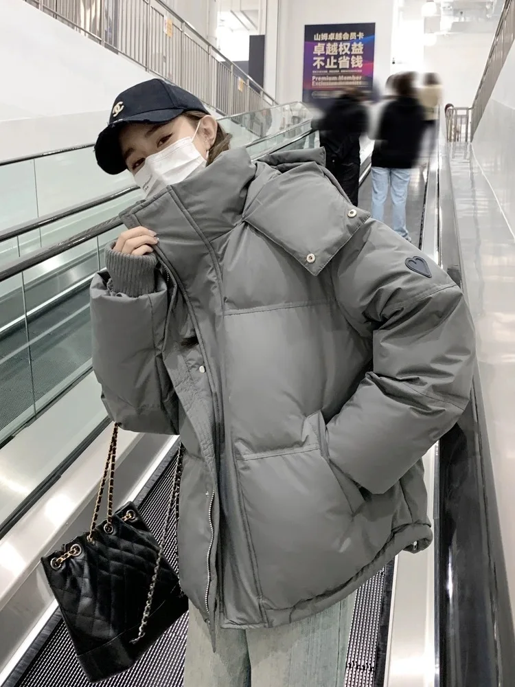 

2023 Зимний новый пуховик Женская мода утолщенный длинный рукав теплый повседневный белый утиный пух пальто Abrigos Mujer Invierno