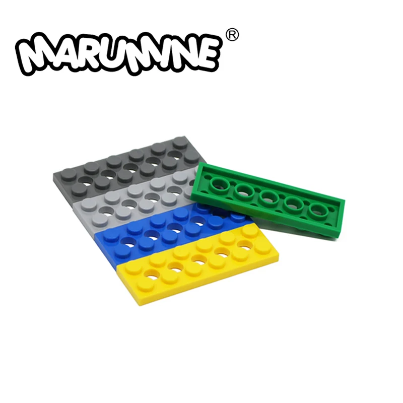 

Marumine MOC 32001 Flat Bottom Block 2x6 with 5 Holes 20 Pieces Classic DIY Assembly Kids Educational Toy Parts Accessories