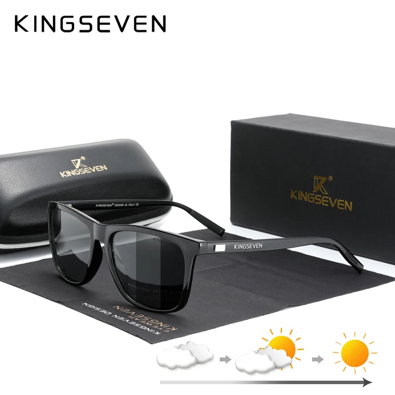 KINGSEVEN Marken-Sonnenbrille mit Aluminiumrahmen für Herren, polarisiert, verspiegelt, photochromatisch, Sonnenbrille für Damen, Accessoires für den Außenbereich